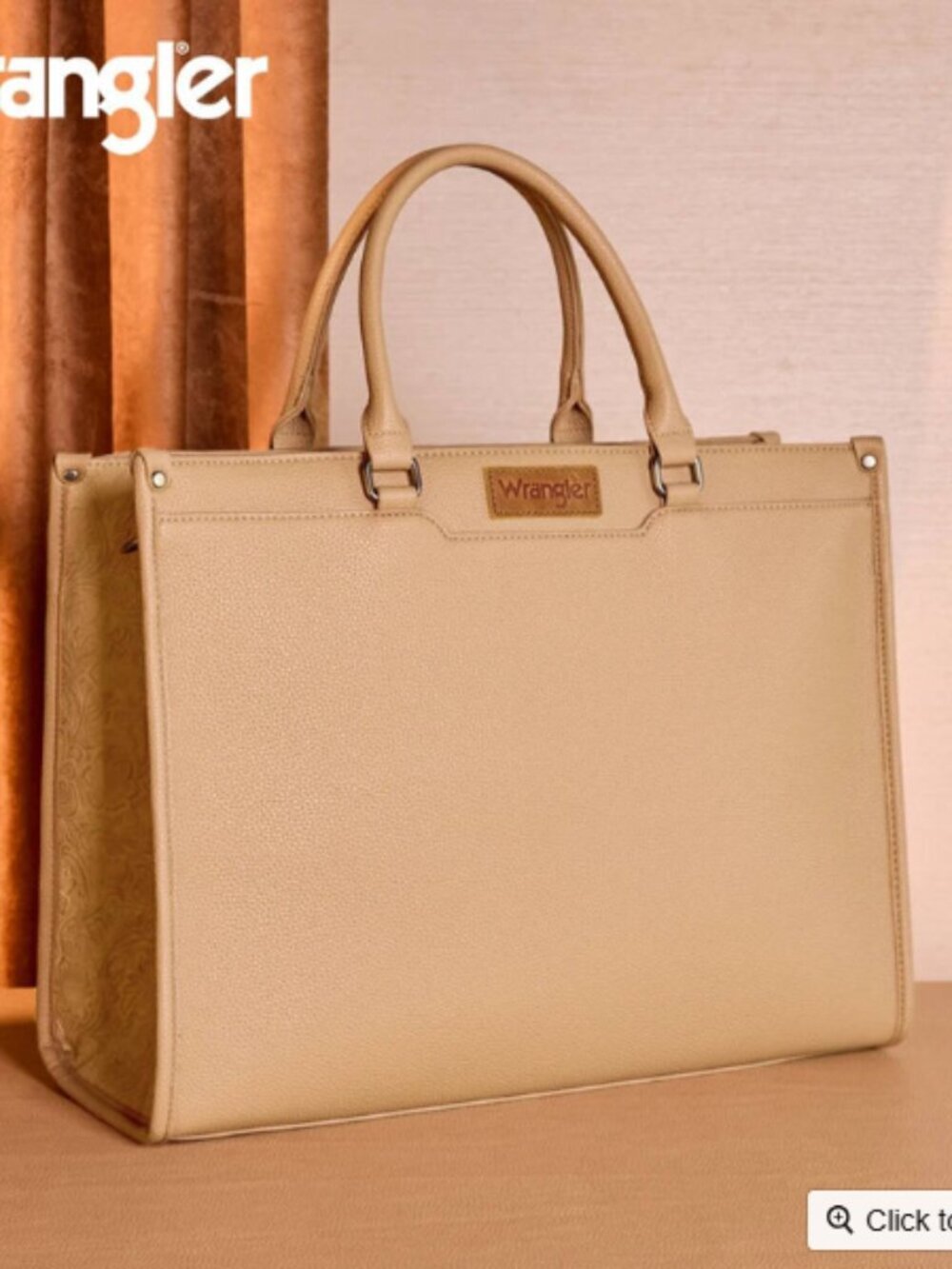 Wrangler Carry-All Tote Laptop, Travel, Business Tote Bag, Khaki NWT